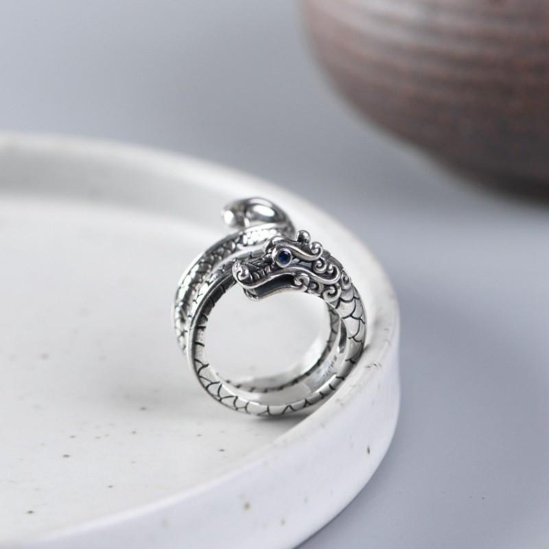 New Men 'S Retro Dragon Ring Tide Zodiac Dragon Domineering Animal Personality Is Fashionable And Adjustable 