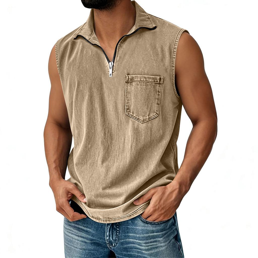 Heren Retro Vest met Halve Rits Heren Casual en Comfortabel Vest