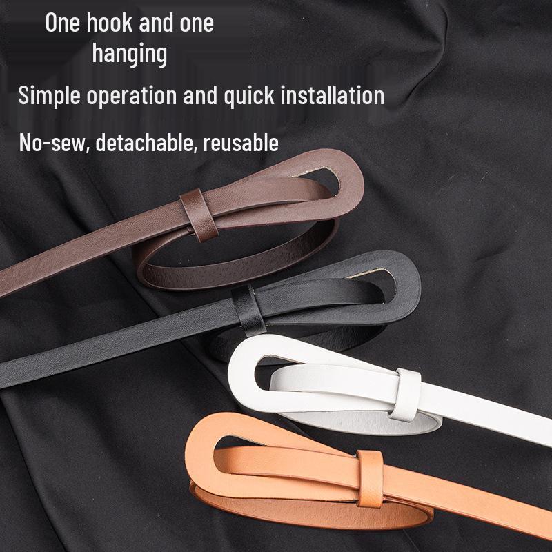 Retro Buckle Elastic Leather Waist Belt for Women