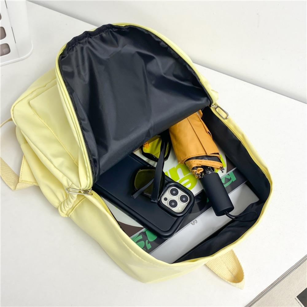 Waterproof Large-Capacity School Backpack for Teens – Smooth Zipper, Solid Color, Casual Daypack for Students