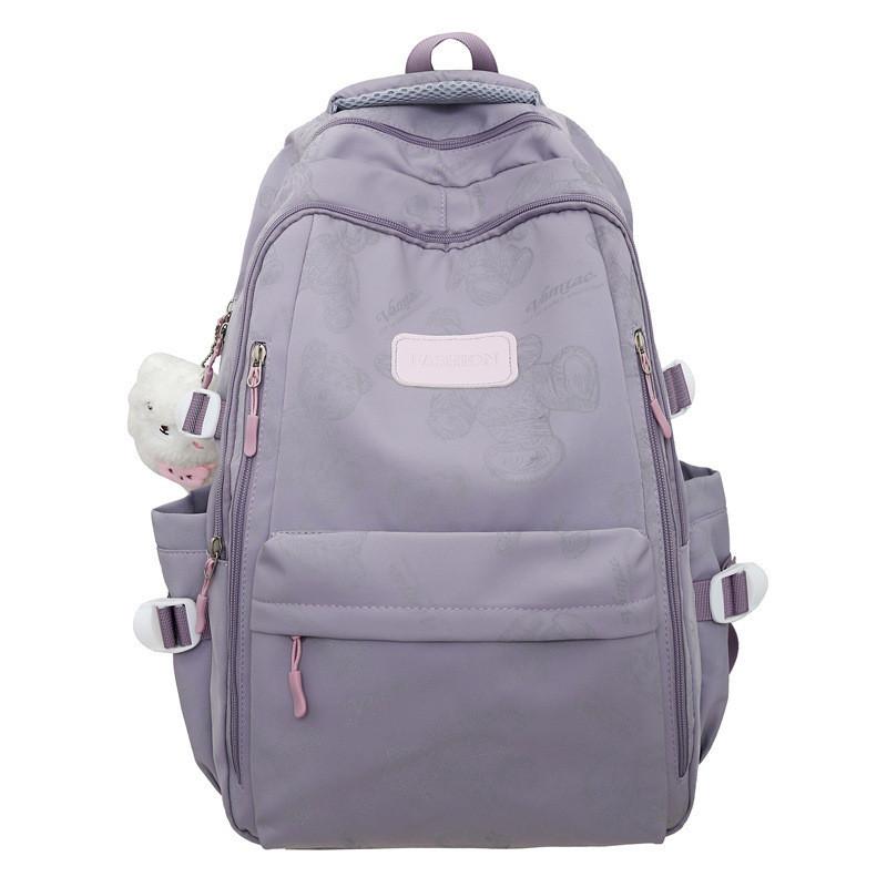 

IELGY Школьный рюкзак, модный светящийся принт с изображением медведя, дизайн ниши, студенческий компьютерный рюкзак, прилив фиолетовый