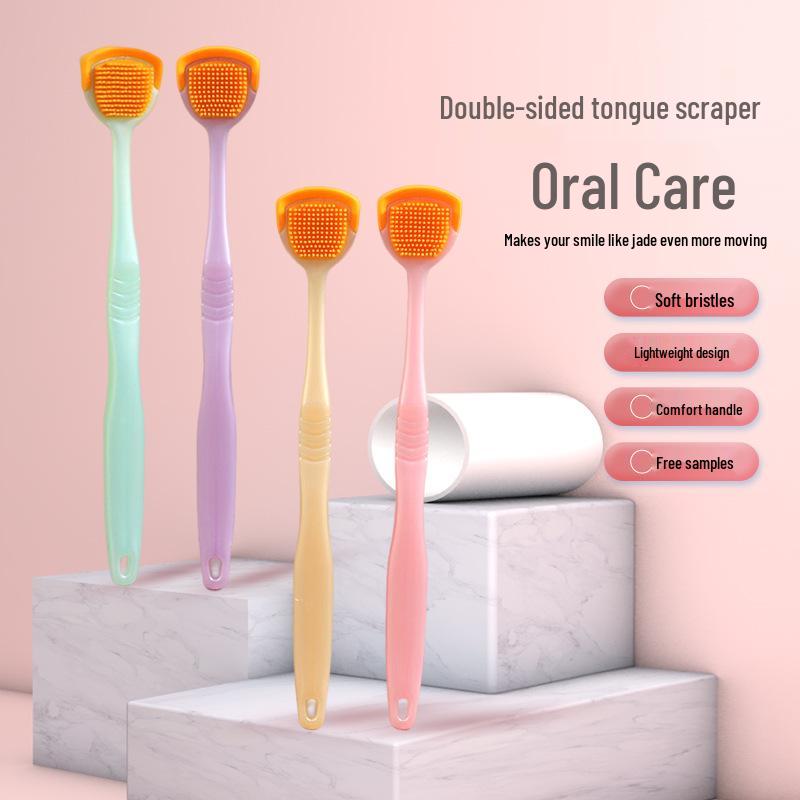 LERCH Portable Tongue Scraper and Cleaning Brush for Oral Care