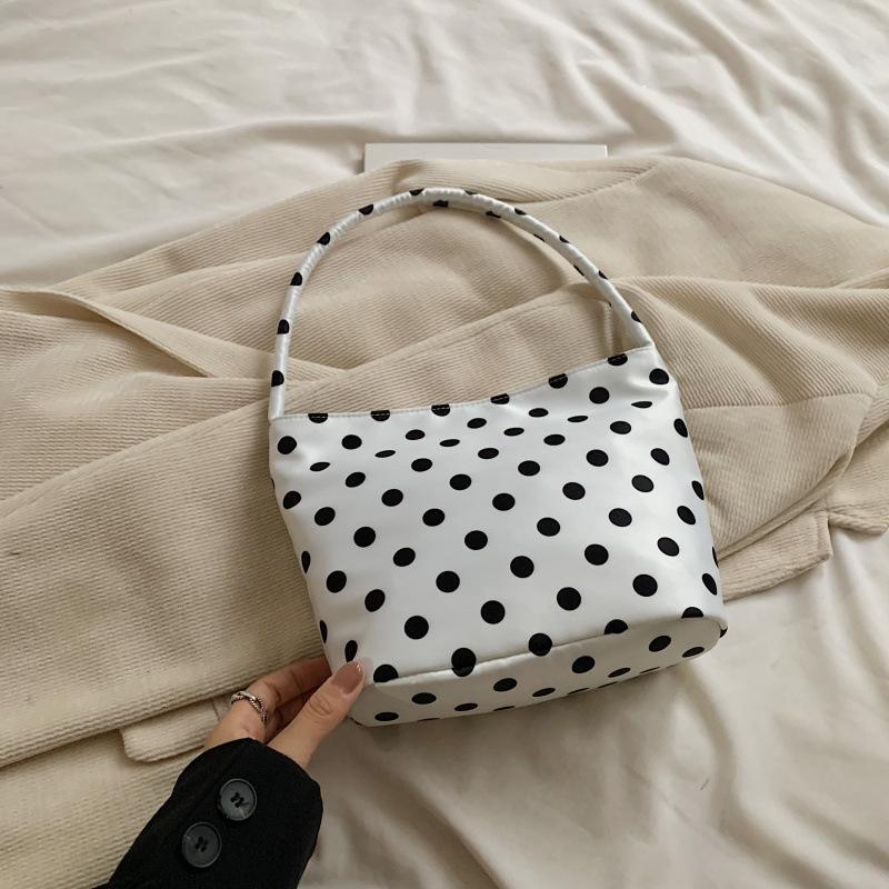 Portable Nylon Cloth Polka Dot Bag Women's New Trendy Niche Underarm Bag Fashion Casual Shoulder Bag