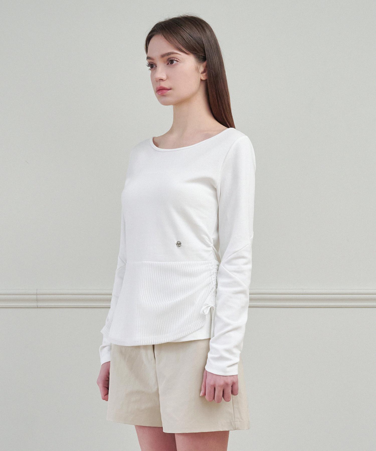 Micene Clang Shirred Layered Tee Ivory/2[66~77]