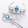 Girls' Crown Ice Princess Hair Accessory Set: Elsa Headband & Magic Wand with Crystal Decor.
