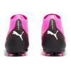 Puma Ultra Pro Round Toe Comfortable MG (Rubber Short Studs) Mid-Top Soccer Shoes Men Soccer Shoes Pink Black White 107752-01