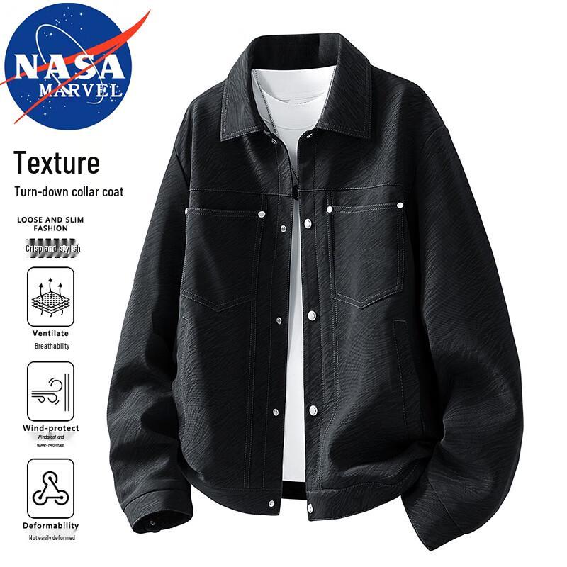 

NASA MARVEL Men s Casual Turn-Down Collar Jacket 4XL