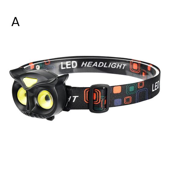 Owl Shape LED Headlamp Type-C Fast Charging Flashlight Head Torch Detachable Lightweight Headlight Outdoor Camping Head Lamp