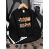 European sizes Kids' Crewneck Sweatshirt Floral Design with Inspirational Text , Sportswear And Casual Wear, Soft And Comfortable, Children's Clothing