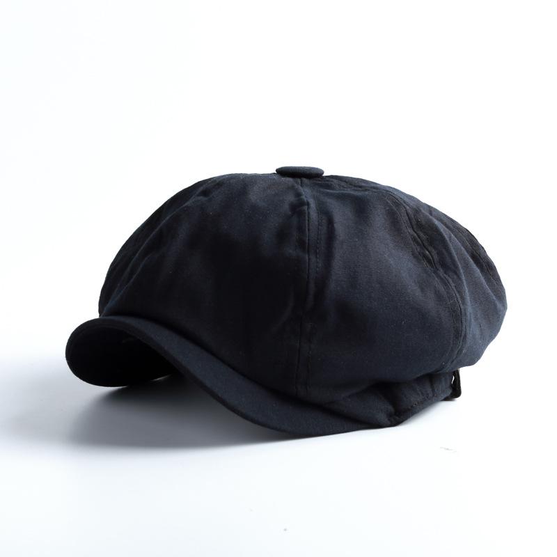 Vintage Spring And Autumn Casual Wool British Octagonal Hat Men'S Cap Beret Men'S Trendy Women'S Newsboy Hat