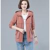 Giacca Elegante con Cappuccio Moda Primavera Donna Autunno Femminile Nuovo Cuciture Largo Corto Top con Cerniera Cappotto Coreano Signora
