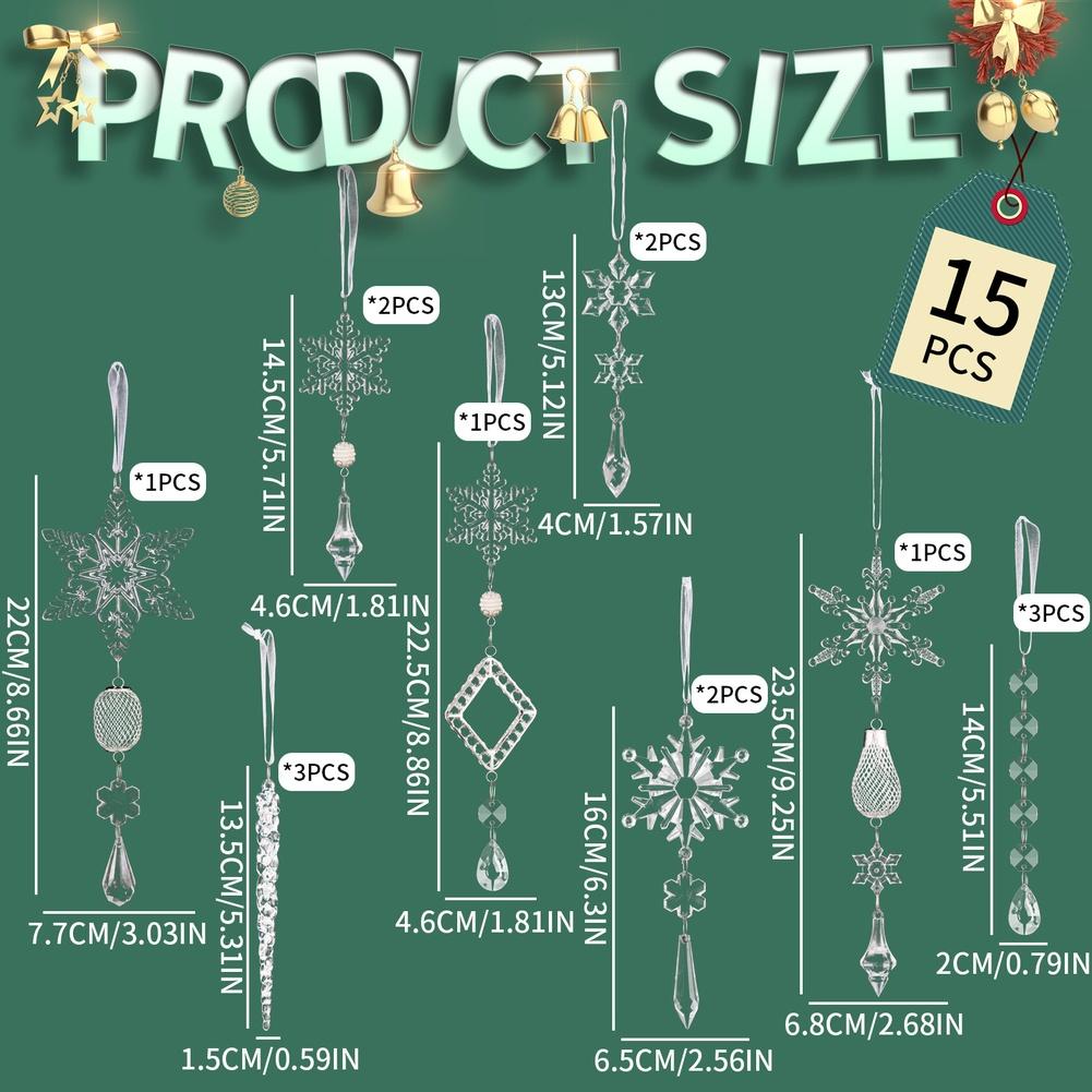 For Tree Decoration Christmas Ornaments Blue Versatile Holiday Decoration Set Crystal-Clear Finish Easy To Hang