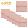 6/12 PCS Premium PU Leather Jewelry Pouch – Square Snap Button Travel Case for Earrings, Rings & Necklaces, Compact Organizer