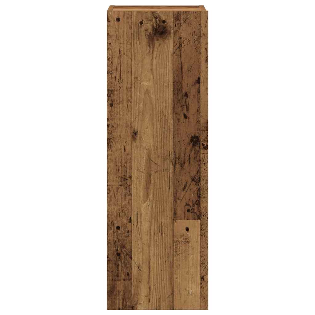 Wall Mounted TV Cabinets (Set of 4) Rustic Wood Look Engineered Wood