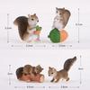 4Pcs Mini Squirrel Animal Figurine DIY Miniature Fairy Garden Bonsai Ornament