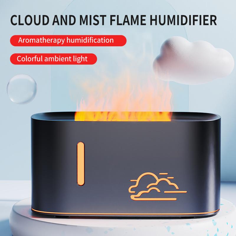 Cloud simulation colorful gradient flame aroma diffuser home hotel desktop usb air humidification