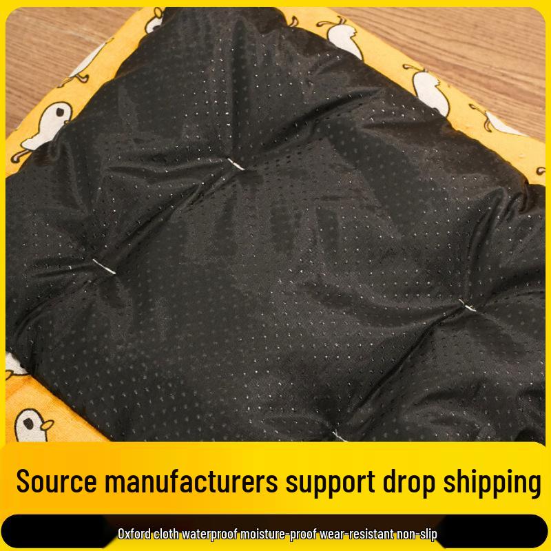 Vier Jahreszeiten Universelles Haustiernest: Abnehmbares, waschbares Baumwoll-Leinen-Bett für Katzen und Hunde