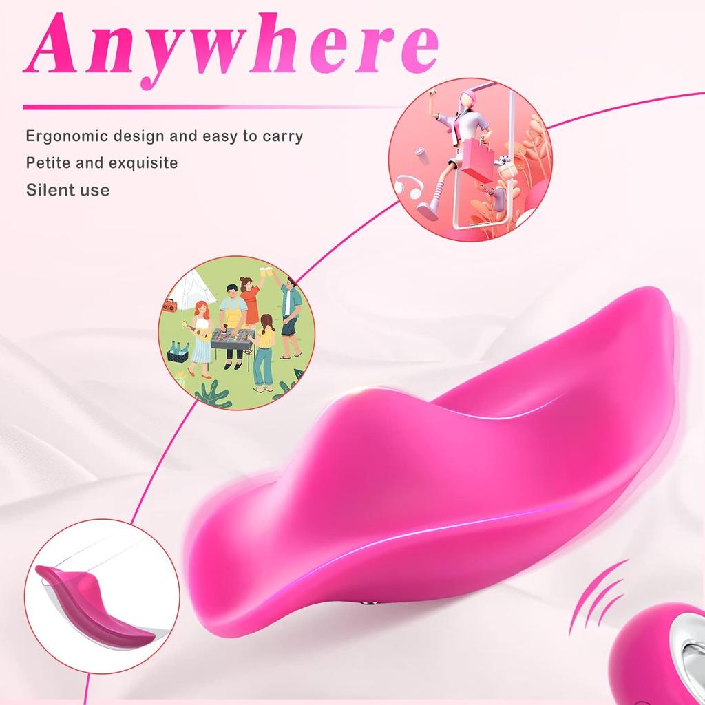 Wearable Panty Vibrators Adult Sex Toys for Women or Couples, Remote Control Clit Mini Vibrator with 12 Vibrating Modes Vibrating Panties Quite Rose