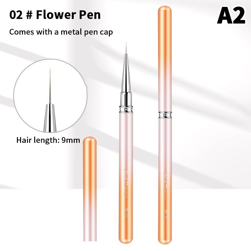 1 Pcs Gradient Metal Handle Nail Art Brush Triangular Drawing Painting Line Pen Liner French Manicure Tools