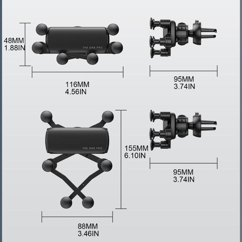 Uchwyt na telefon komórkowy do kratki nawiewu samochodowego, wspornik grawitacyjny, uniwersalny montaż dla telefonu komórkowego 4,7-6,7 cala, nawigacja GPS