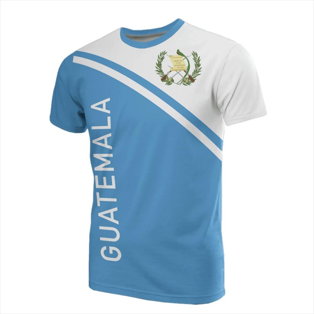 Guatemala National 3D Print T-Shirt Mode Harajuku Guatemalische Flagge Muster Herren Kurzarm T-Shirts Übergroße Oberteile