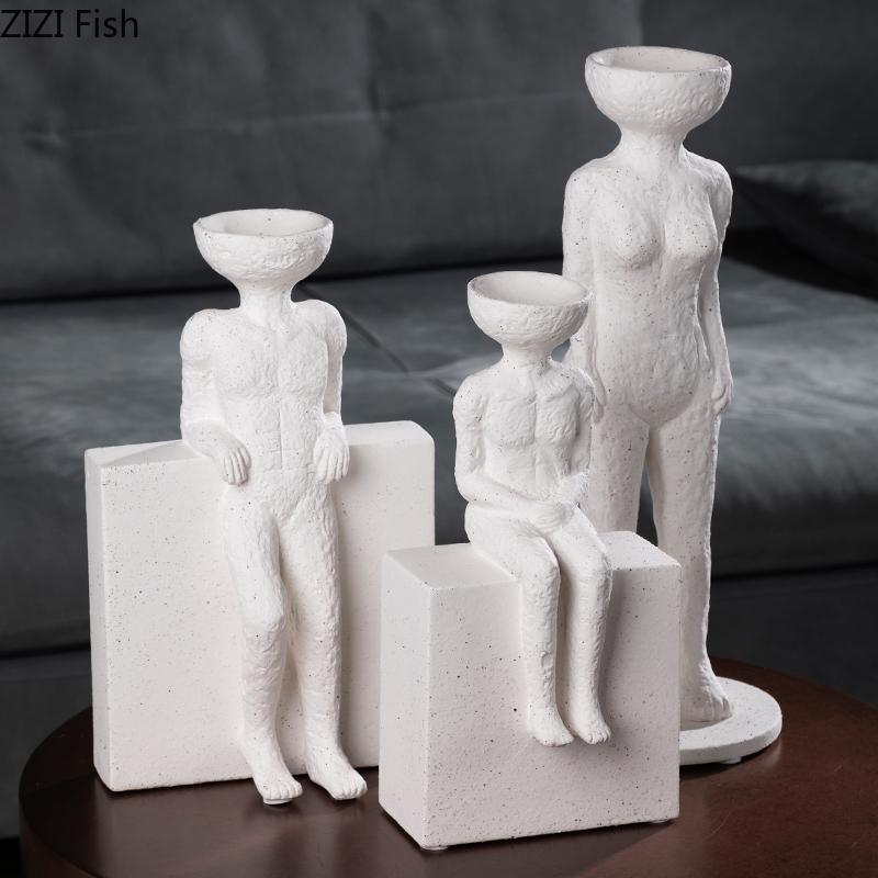 Abstract Figures Statue Ornaments Desk Decoration Creative Modern Crafts Ceramic Characters Sculpture Room Aesthetic Decor