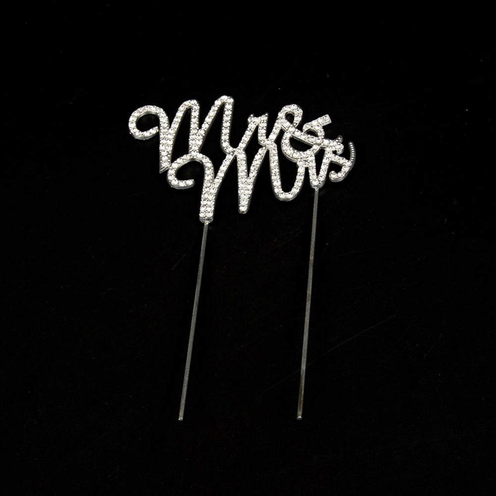 Silberner Hochzeitstortenaufsatz Dekoration Pick Strass Verlobung Jubiläum Tortenaufsatz