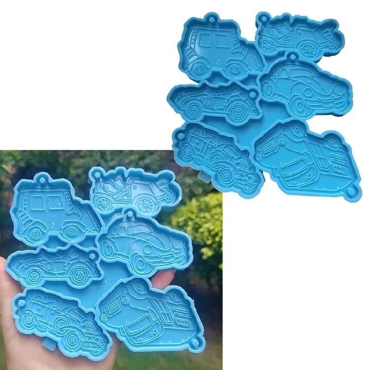 Silicone Mold Truck DIY Keychain Necklace Charm Epoxy Resin Mould Jewelry Making