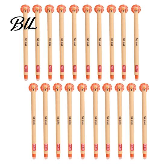 Soft Rubber Grip Pen 20Pcs Cartoon Animal Erasable Gel Pens for Kids 0.7mm Cute Cap Design Smooth Writing Stationery Easy Erase Fun School Supplies