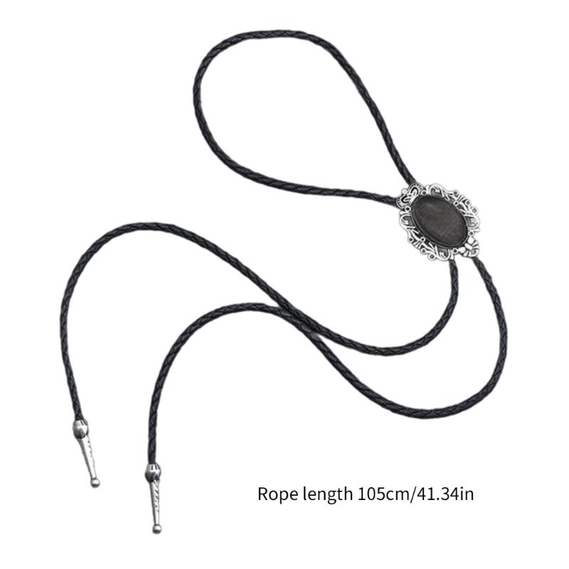 1pc/3PCS Bolo Tie for Male Western Cowboy Style Necktie with Gemstones Buckle Ornaments Masquerades Costume Supply