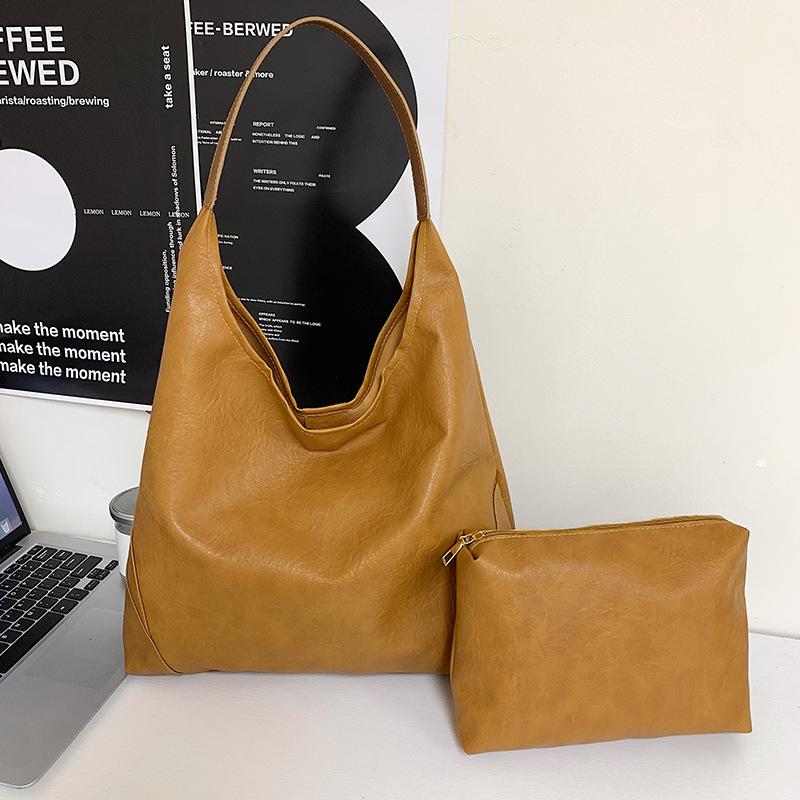 Niche Textured Underarm Bag for Women New Retro Simple Tote Bag Casual Large Capacity Shoulder Bag