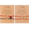 Fashion Love Heart Magnetic Matching Couple Bracelets for Women Men Lucky Red Adjustable Rope Chain Bracelet Friendship Jewelry