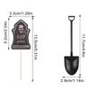 48Pcs Graveyard Theme Cupcake Toppers For Halloween Parties With Mini Shovel Spoons Included
