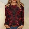 Women's Long Sleeve Halloween Printed Crewneck T-Shirt - Casual Fashion Top for