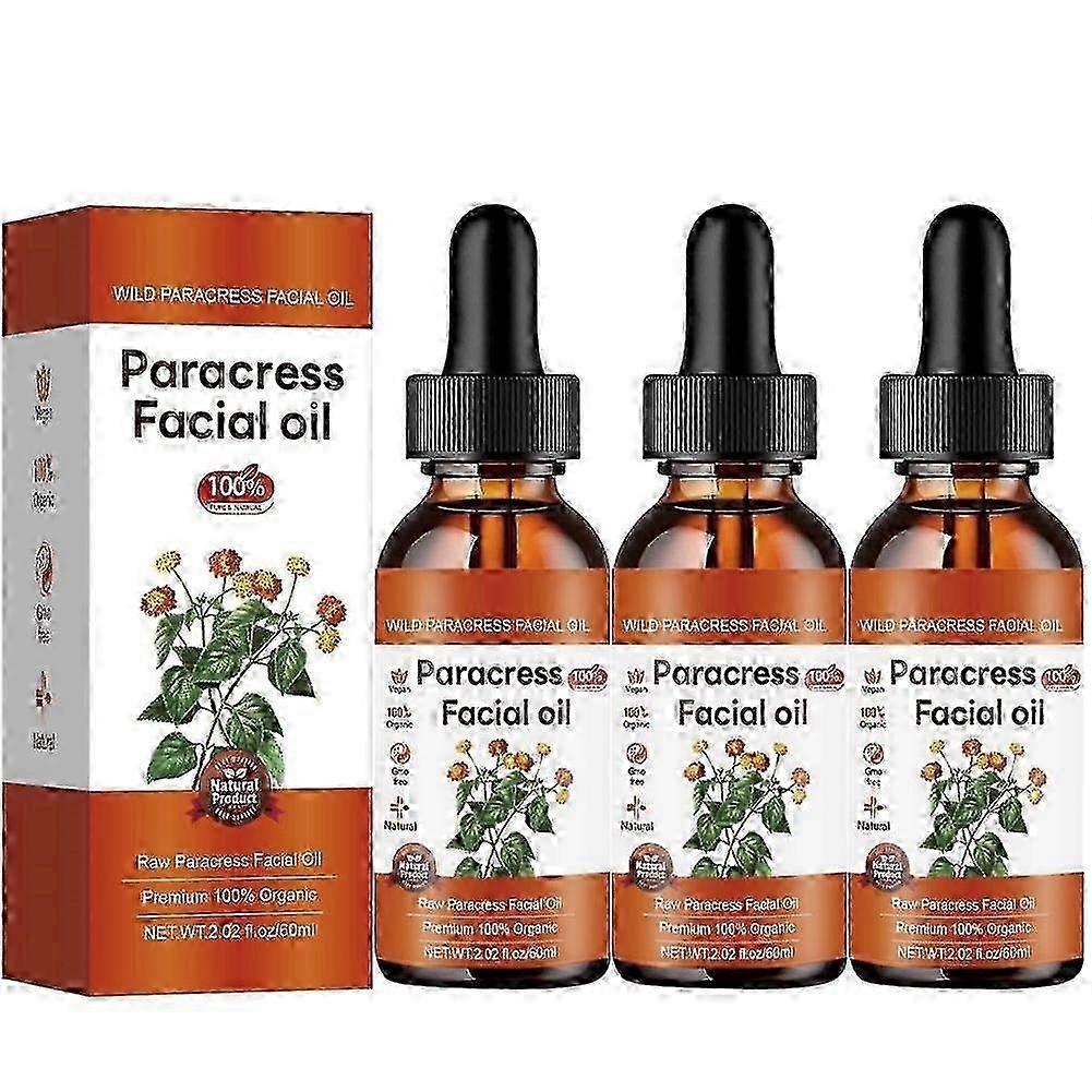 3X Raw Paracress Facial Oil, Pure Organic Paracress Facial Oil, Paracress Anti-Wrinkle Serum, Smooth Fine Lines And Wrinkles-lrg