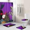 Halloween Shower Curtain Floor Mat Combination Four-Piece Set Bathroom Toilet Carpet Shower Room Foot Door Mat