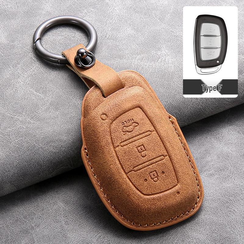 Nyckelfodral i läder för Hyundai: Kompatibel med IX35, Elantra, Mistra, Veloster, IX25, Verna