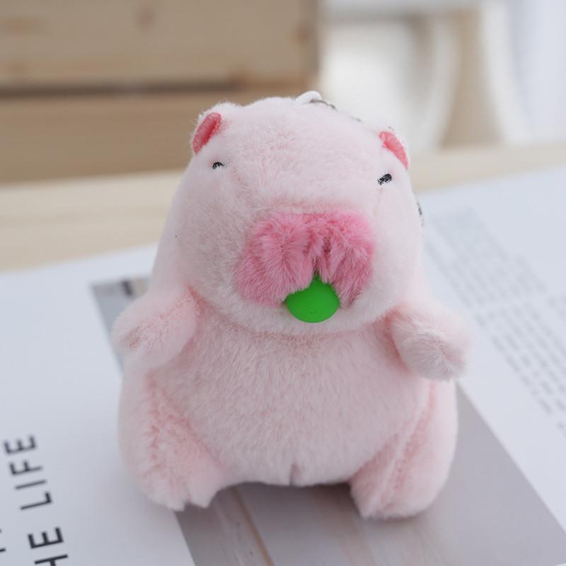 Creative Bubble-blowing Capybara Keychain Plush Toy Soft Adorable Novelty Gift