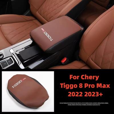 Dla Chery Tiggo 8 Pro Max 2023 2022 + akcesoria pokrywa środkowego podłokietnika skórzane pudełko do przechowywania podkładka ochronna wnętrze