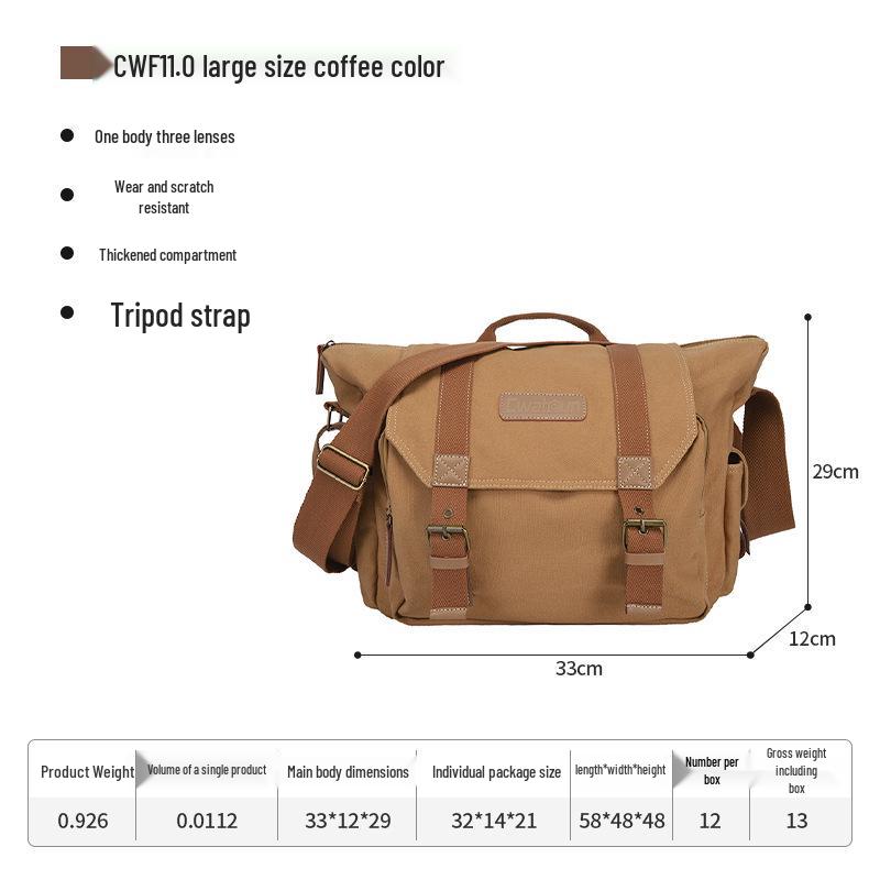 Cwatcun Retro Canvas Outdoor Camera Bag for DSLRs