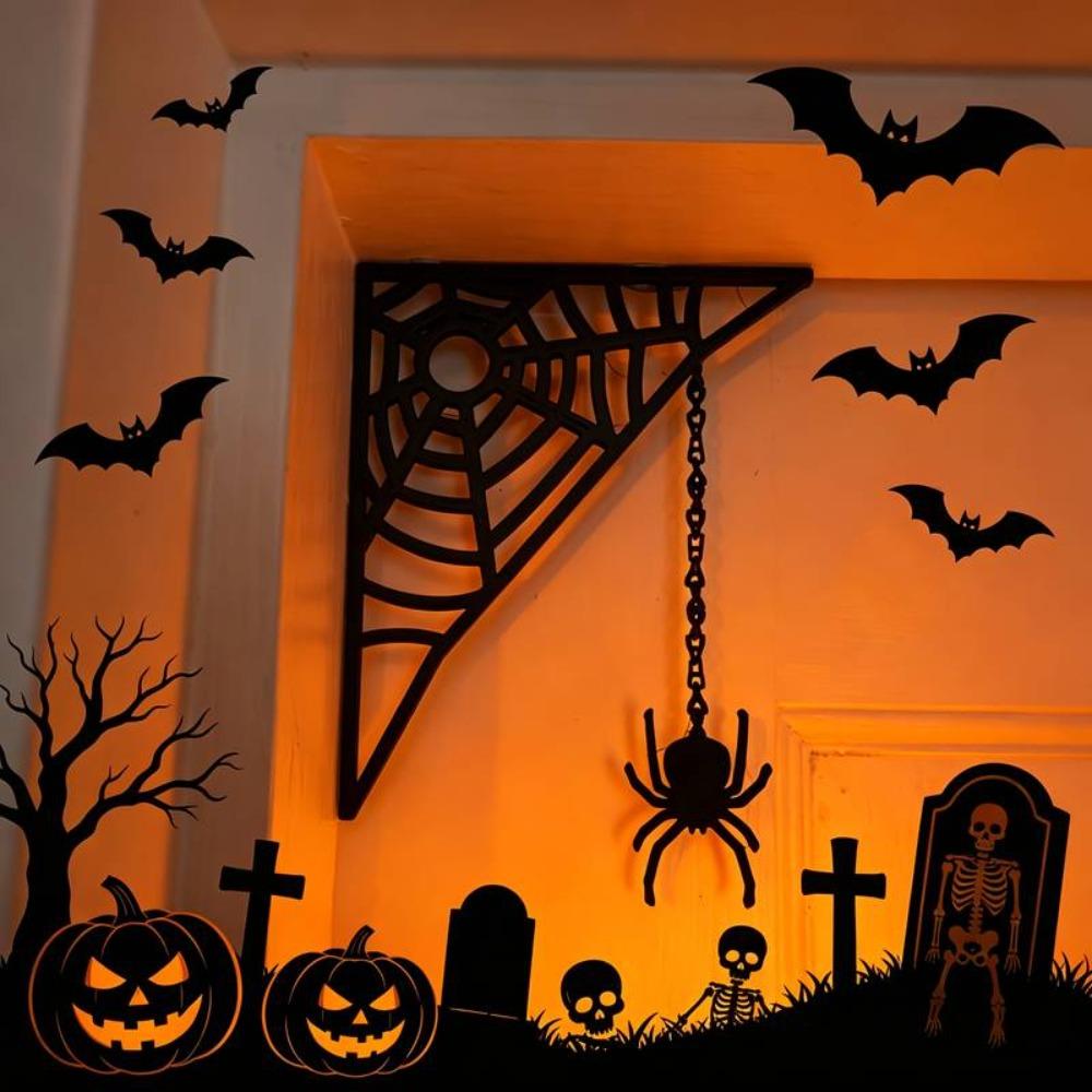 Creepy Spider Web Corner Decor Plastic Spider Prank Ornament Hanging Spider Ornament  Haunted House