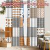 2pcs, 2D FLAT PRINTING Curtains (Without Rod) Pattern Grid Christmas Festival Popular Curtains&Drapes Yarn Curtains Festive