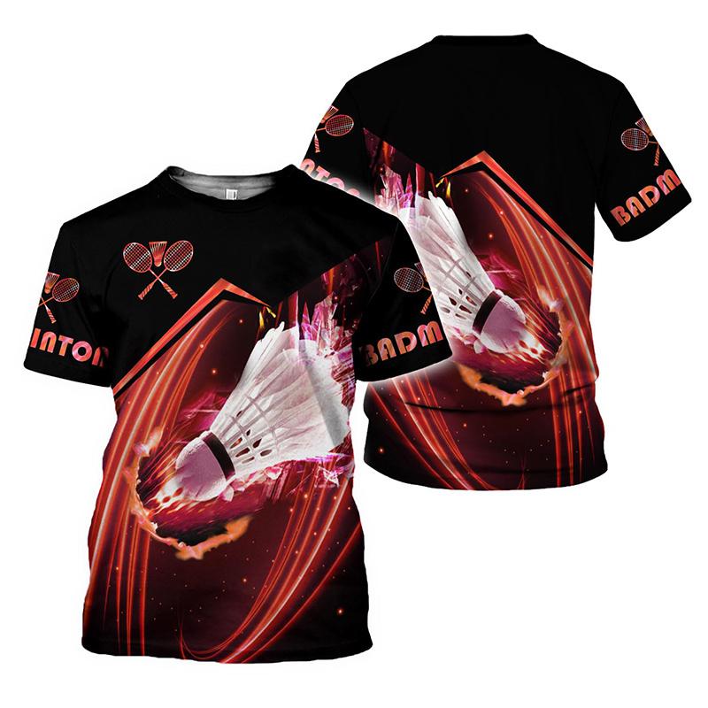 

Fashion Badminton Graphic T Shirts For Men Summer Trend Short Sleeve 3D Printed Sports T-shirt Casual Breathable Fitness Tees 160 (13T-14T)