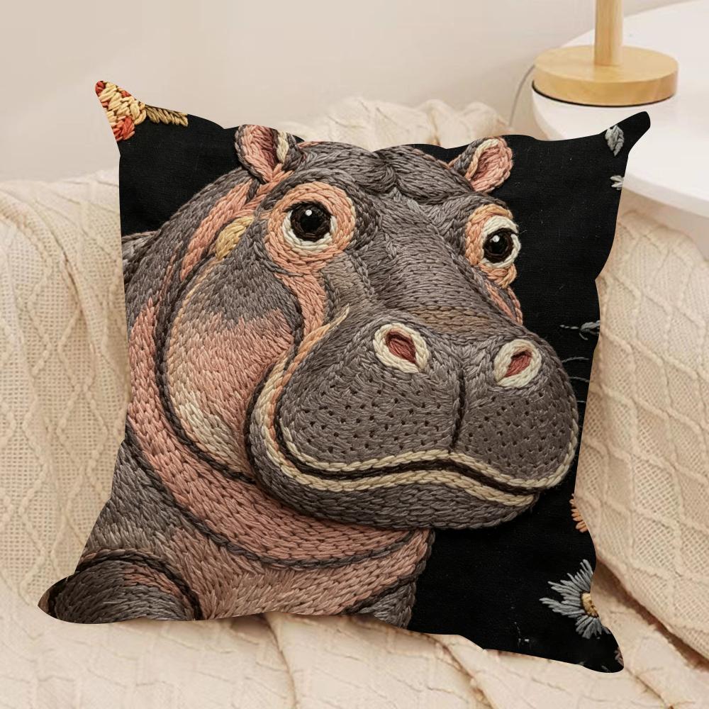 2D Scream Animals Retro Kissenbezug Seidiger Kurzer Plüsch Unsichtbarer Reißverschluss Staubdicht Sofakissenbezug Für Heimdekoration