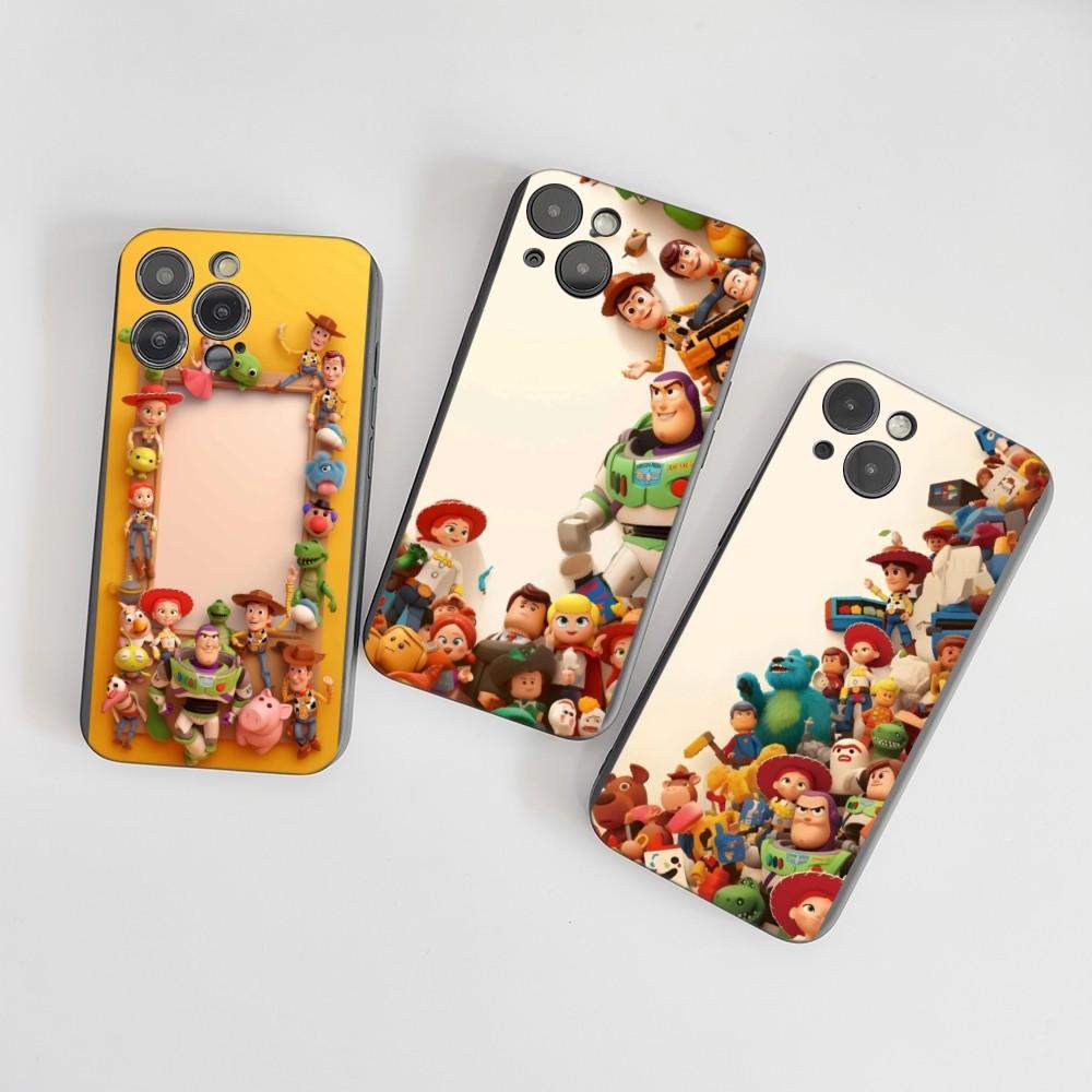 1PC Cartone T-Toy S-Story Custodia per Telefono Silicone Morbido Per iPhone 16 15 14 13 12 11 X XR Plus Pro Max Plus