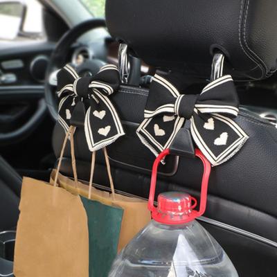 1/2Pcs Car Headrest Hooks Purse Bag Hangers Universal Easy Installation Cute Bow