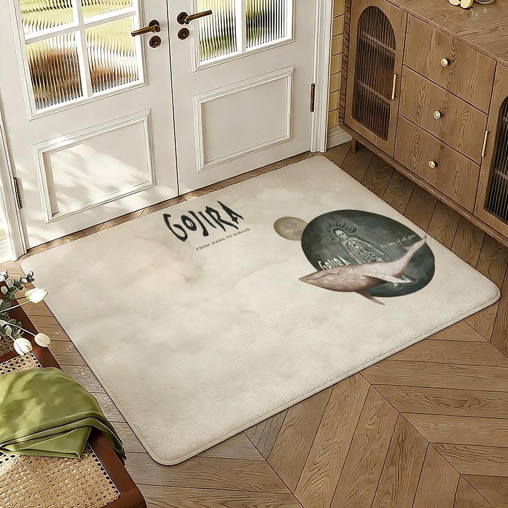 G-Gojira Band Floor Mat Soft Thickened Absorbent Non-Slip Bedroom Living Room Door Mat Home Decor Flannel Rugs