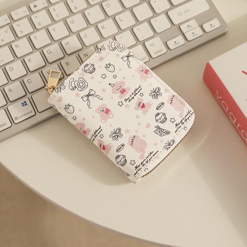 2024 New Fashion Anti-Demagnetization Cartoon Accordion Card Sleeve for Women with Cross-Border Zipper