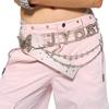 PU Leather Butterfly Waist Chain Spice Girl Y2K Waistband Rhinestone Belts  Decorative Jeans