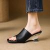 Fashion 2025 Summer Modern Outdoor Slipper Women Shoes Peep Toe Chunky Heel Women Mules High Heel Shoes for Women Handmade Shoes
